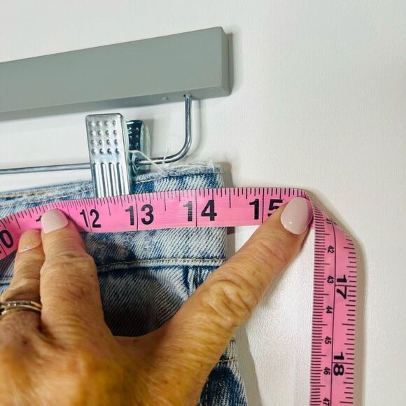 Zara Cutoff Jean Denim Shorts Button Fly - Picture 5 of 8